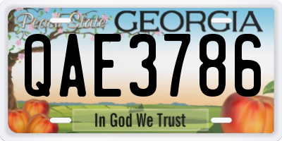 GA license plate QAE3786