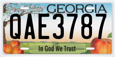 GA license plate QAE3787