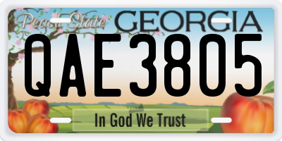 GA license plate QAE3805