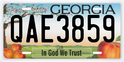 GA license plate QAE3859