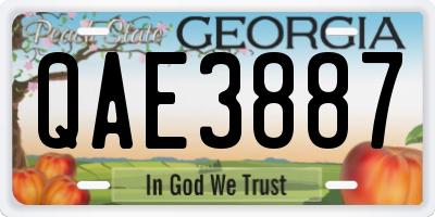 GA license plate QAE3887