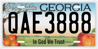GA license plate QAE3888
