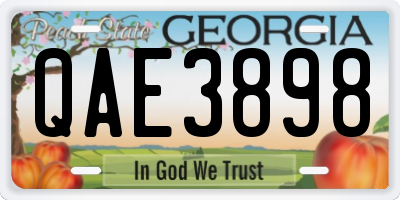 GA license plate QAE3898