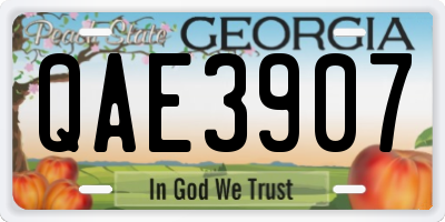 GA license plate QAE3907