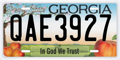 GA license plate QAE3927