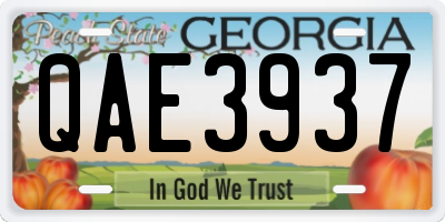 GA license plate QAE3937
