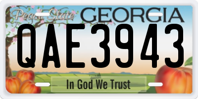 GA license plate QAE3943