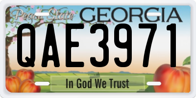 GA license plate QAE3971