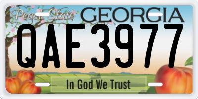 GA license plate QAE3977