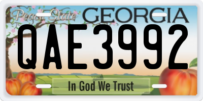 GA license plate QAE3992