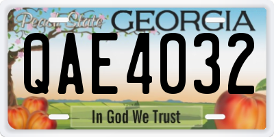 GA license plate QAE4032