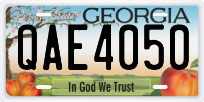 GA license plate QAE4050
