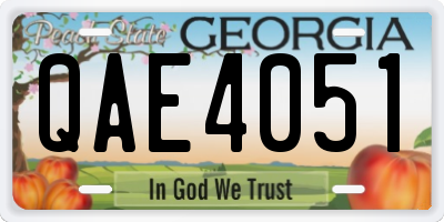 GA license plate QAE4051