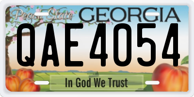 GA license plate QAE4054