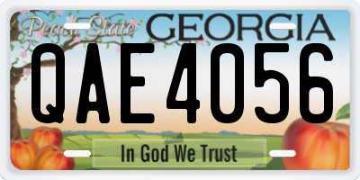 GA license plate QAE4056