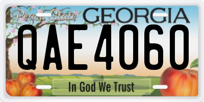 GA license plate QAE4060