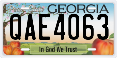 GA license plate QAE4063