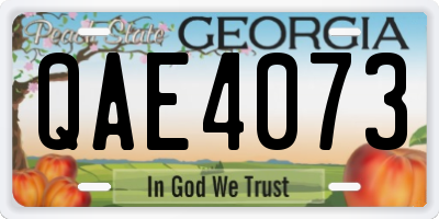 GA license plate QAE4073