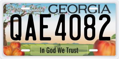GA license plate QAE4082