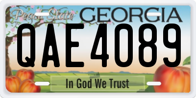 GA license plate QAE4089