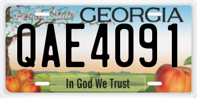 GA license plate QAE4091