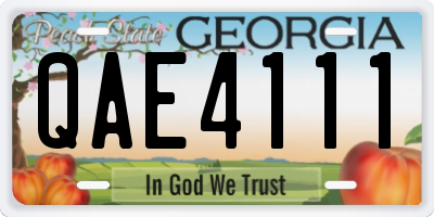 GA license plate QAE4111