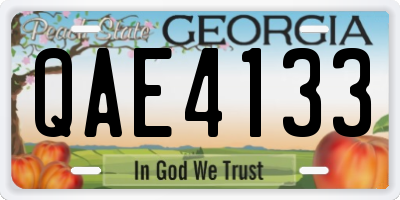 GA license plate QAE4133