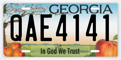 GA license plate QAE4141