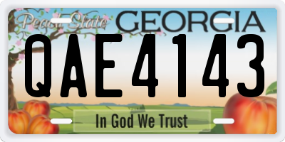 GA license plate QAE4143