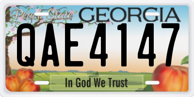 GA license plate QAE4147