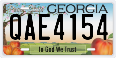 GA license plate QAE4154