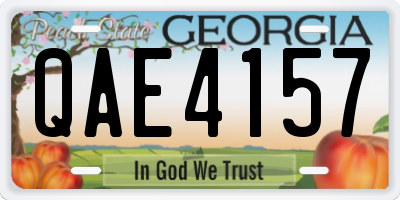 GA license plate QAE4157