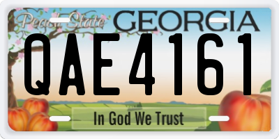 GA license plate QAE4161