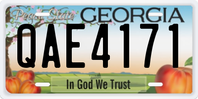 GA license plate QAE4171