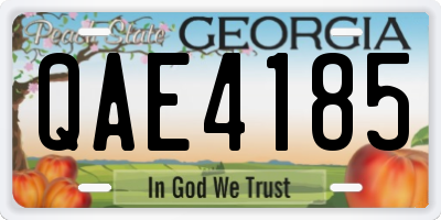 GA license plate QAE4185