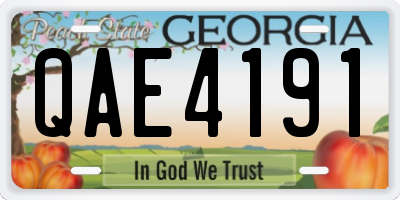 GA license plate QAE4191