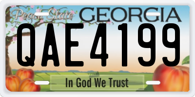 GA license plate QAE4199