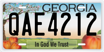 GA license plate QAE4212