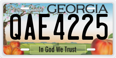 GA license plate QAE4225
