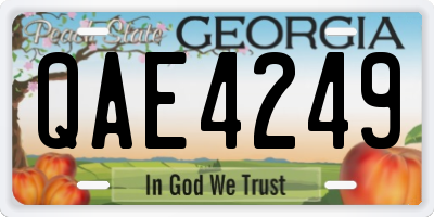 GA license plate QAE4249
