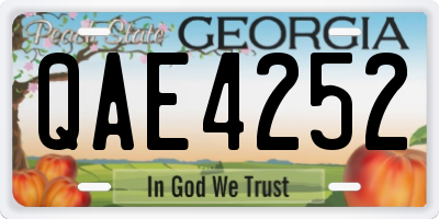 GA license plate QAE4252