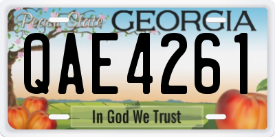 GA license plate QAE4261