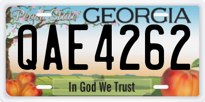 GA license plate QAE4262