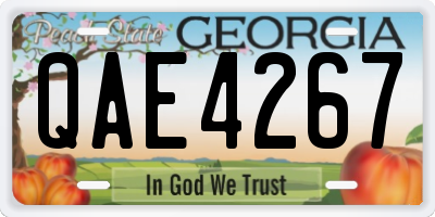 GA license plate QAE4267