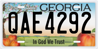 GA license plate QAE4292