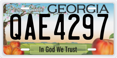 GA license plate QAE4297