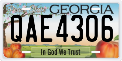 GA license plate QAE4306