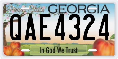 GA license plate QAE4324