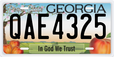 GA license plate QAE4325
