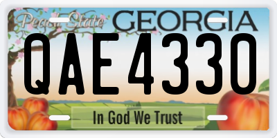 GA license plate QAE4330